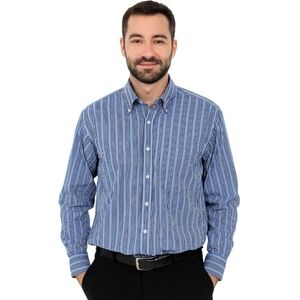 Tommy Hilfiger Men's Blue Striped Shirt Neck 15.5 NWOT